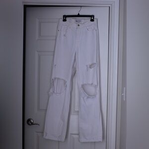 ZARA White Wide Leg Jeans